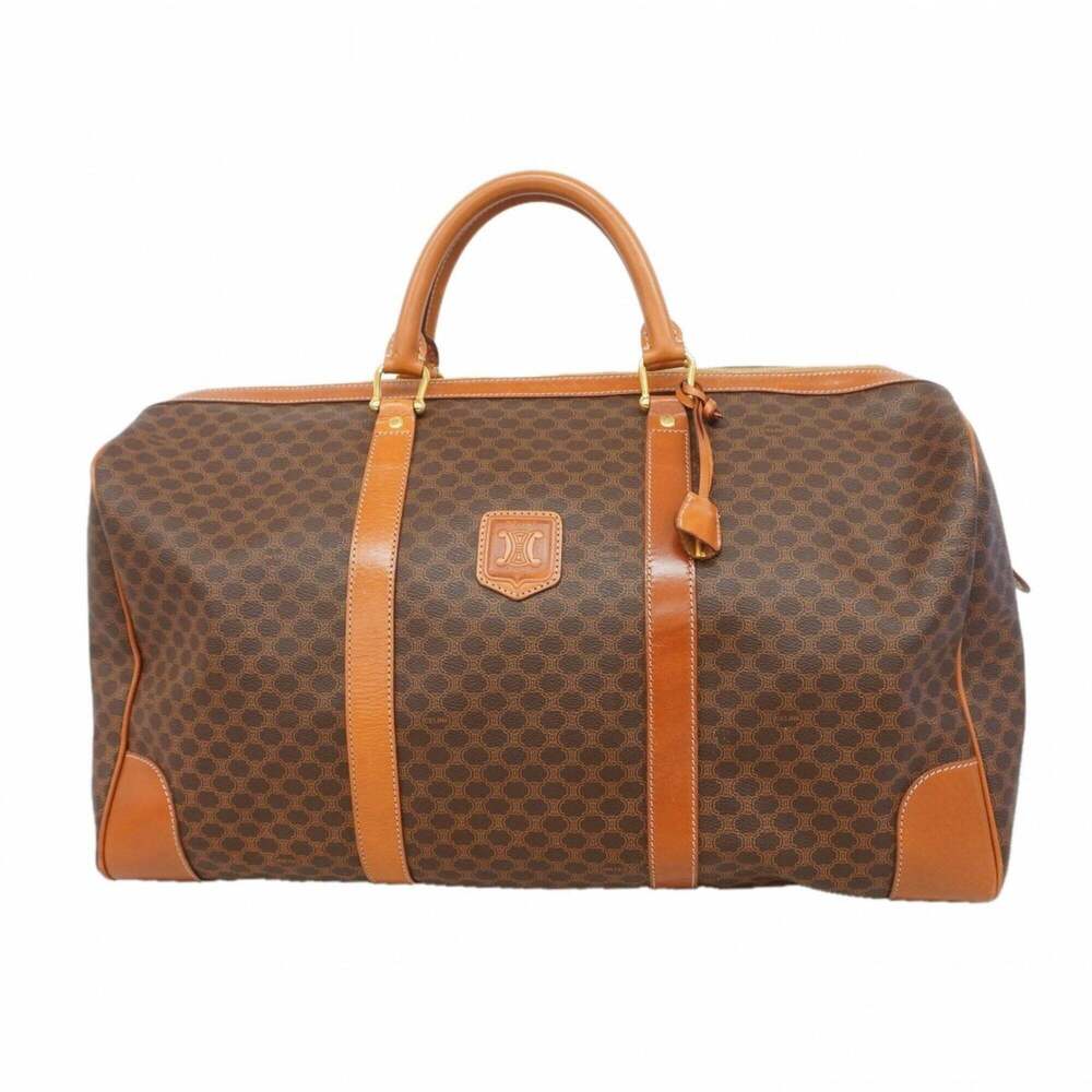 Celine bag, Boston Macadam pattern, brown, for men and women.